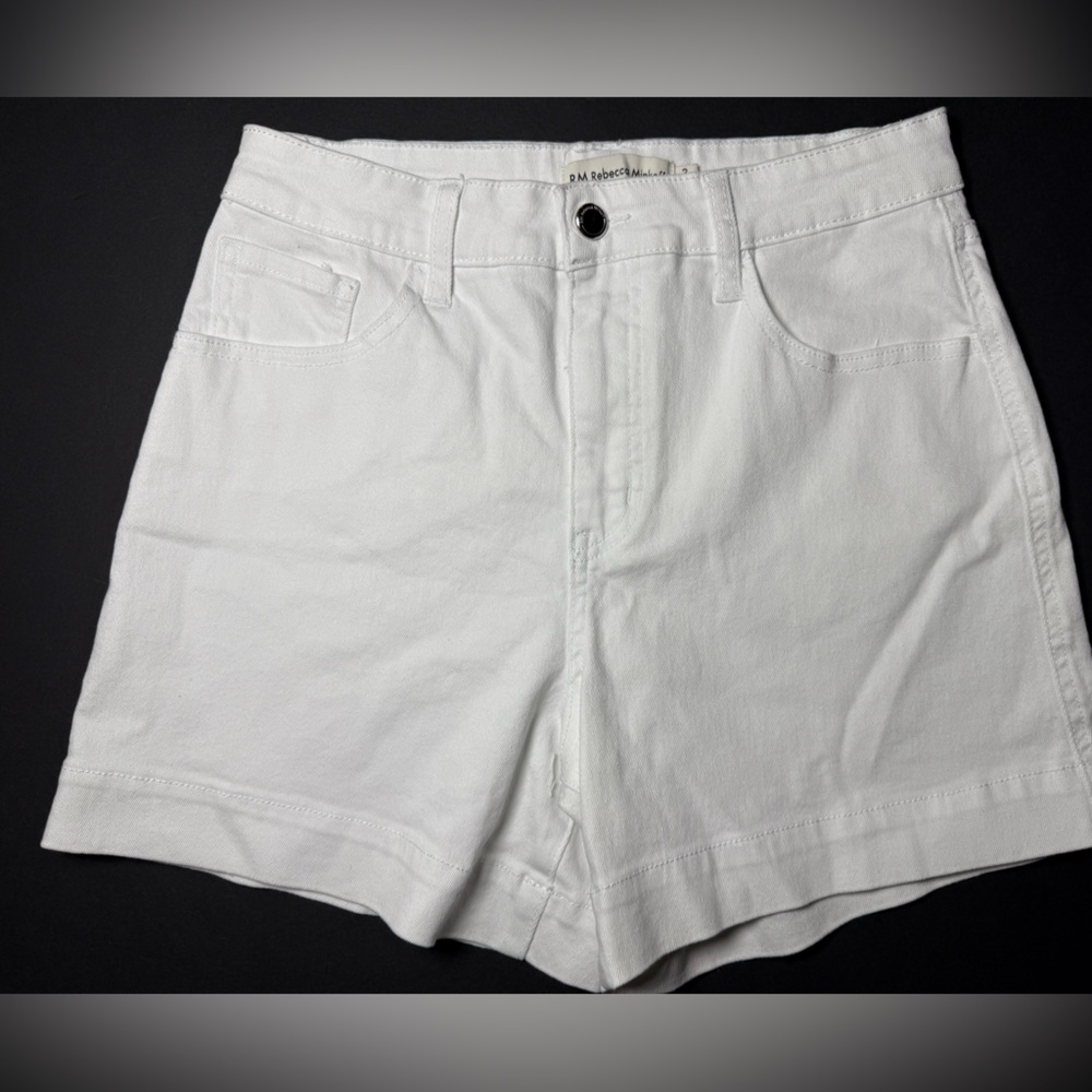 Rebecca Minkoff White High-Rise Cotton Blend Shorts